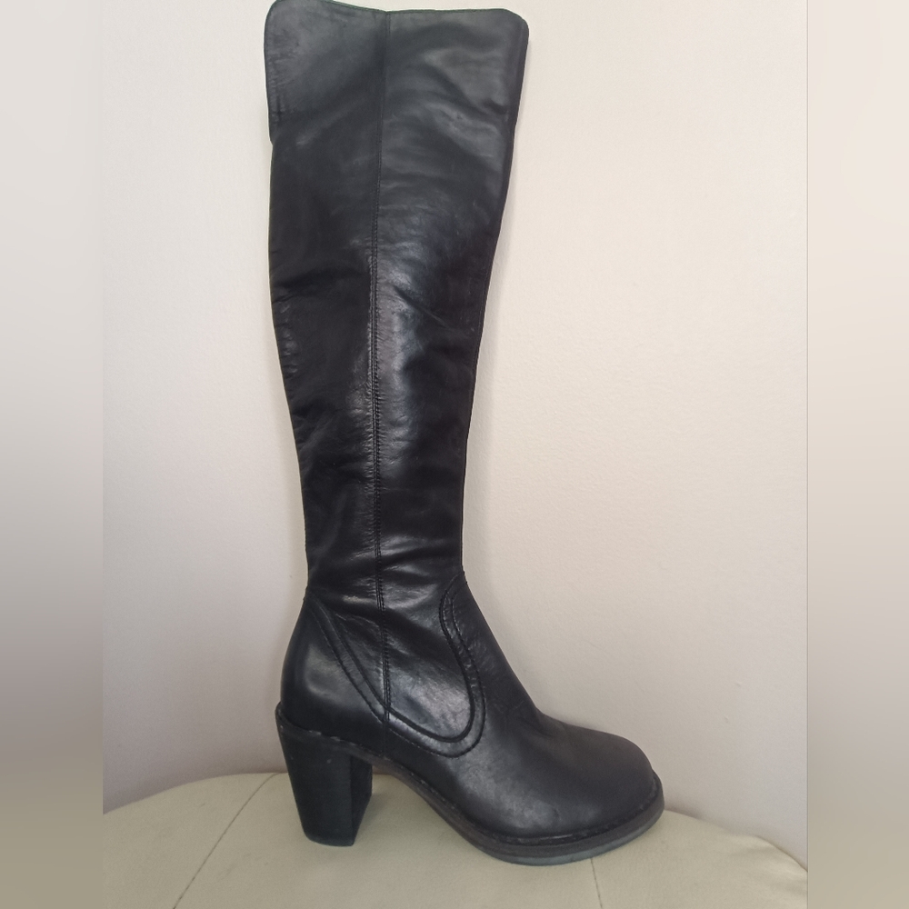 Modern Vintage Black Over the Knee Boots - Picture 2 of 15